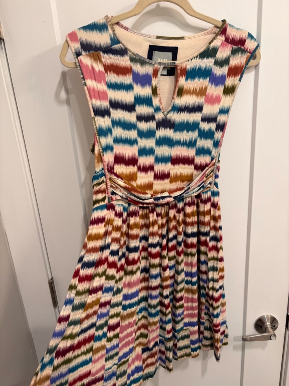 Maeve Multicolor Ikat Print Sleeveless Dress